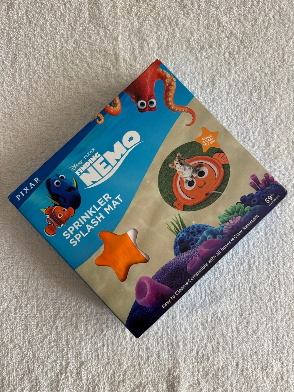 Disney Pixar Finding Nemo Orange Pet Sprinkler Splash Mat